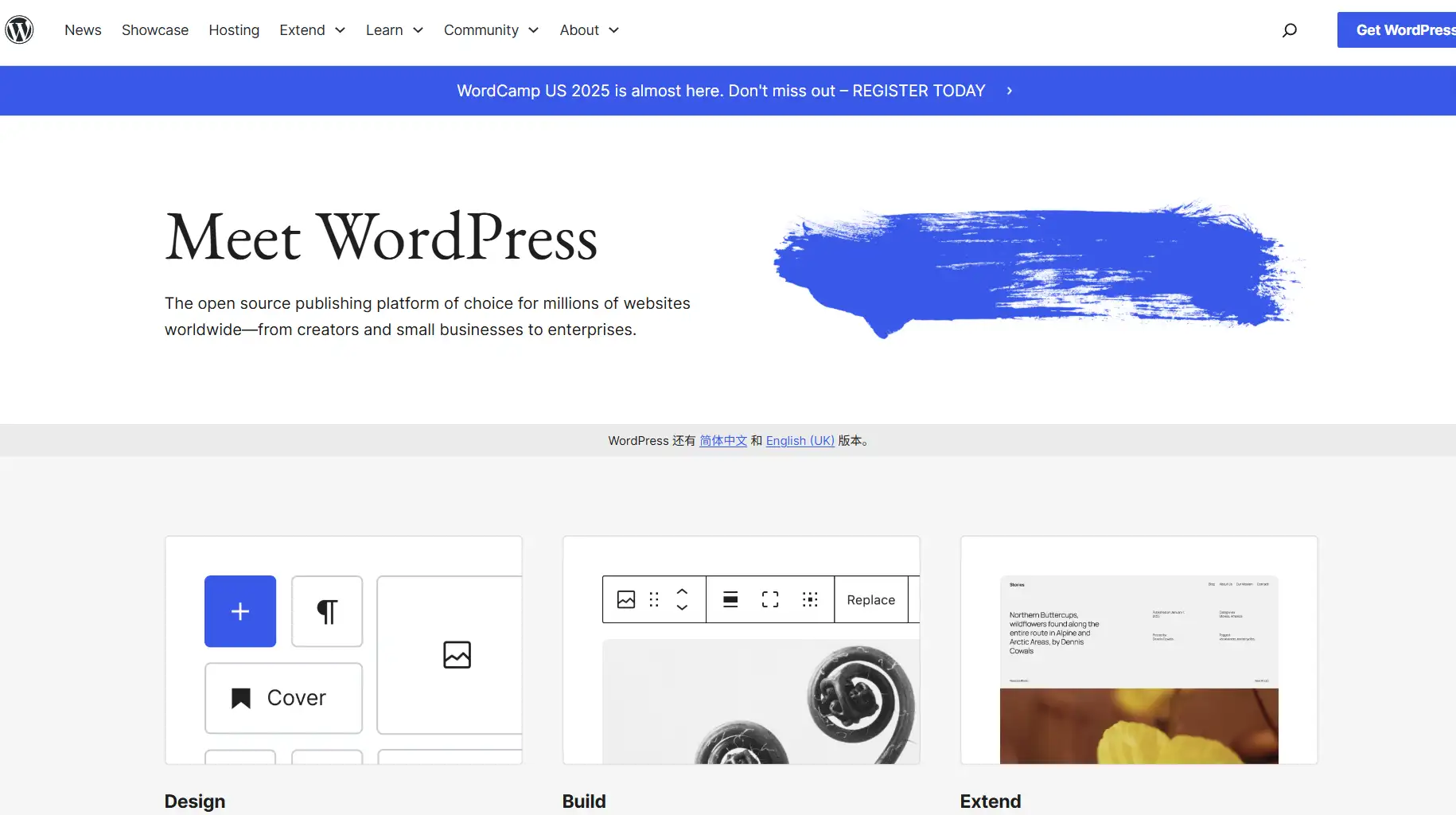 WordPress.org's homepage