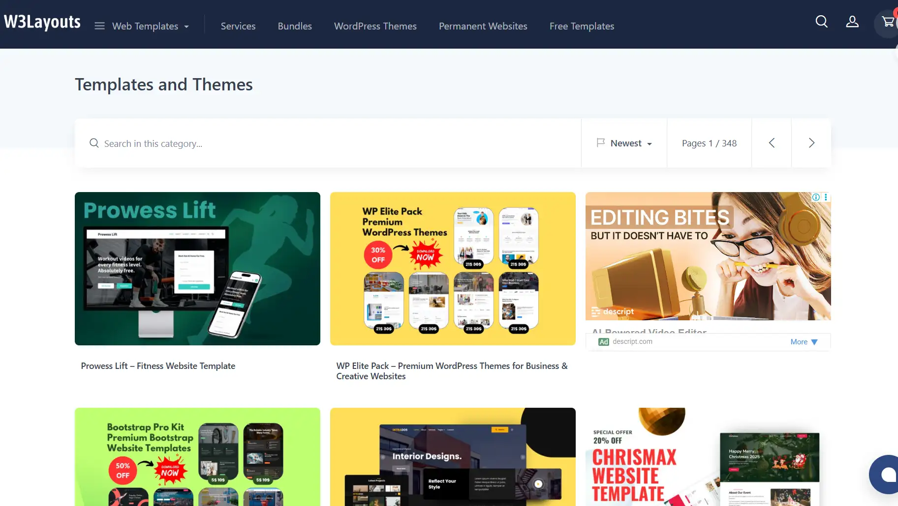 W3Layout's homepage