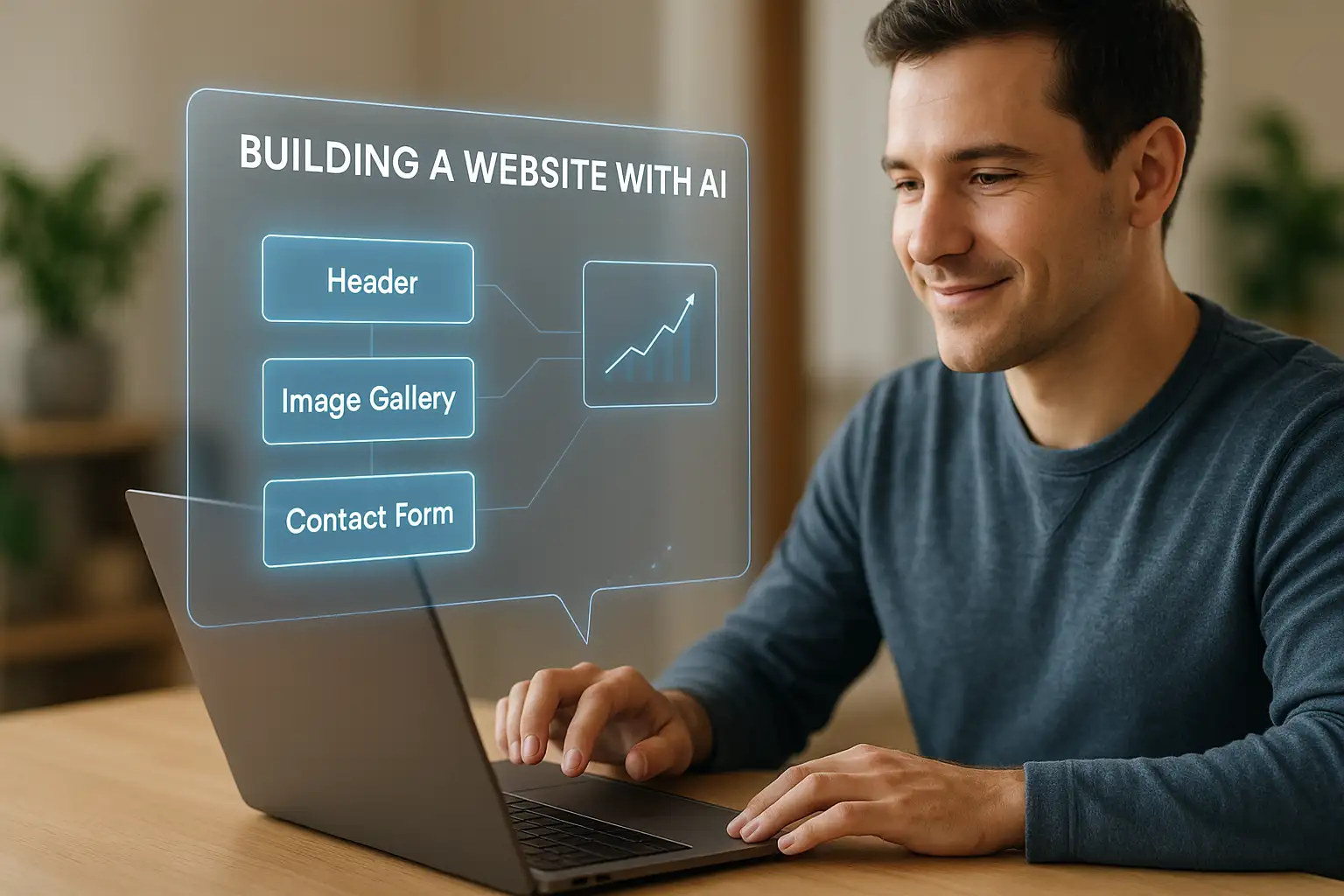 A website owner uses an AI website builder to easily create a professional site optimized for traffic. A website owner uses an AI website builder to easily create a professional site optimized for traffic.