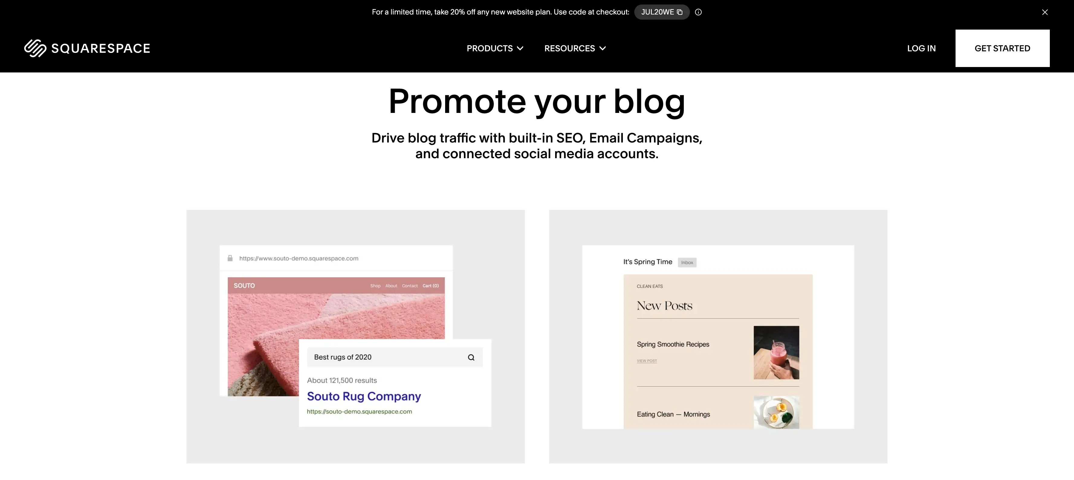 squarespace blog content promotion