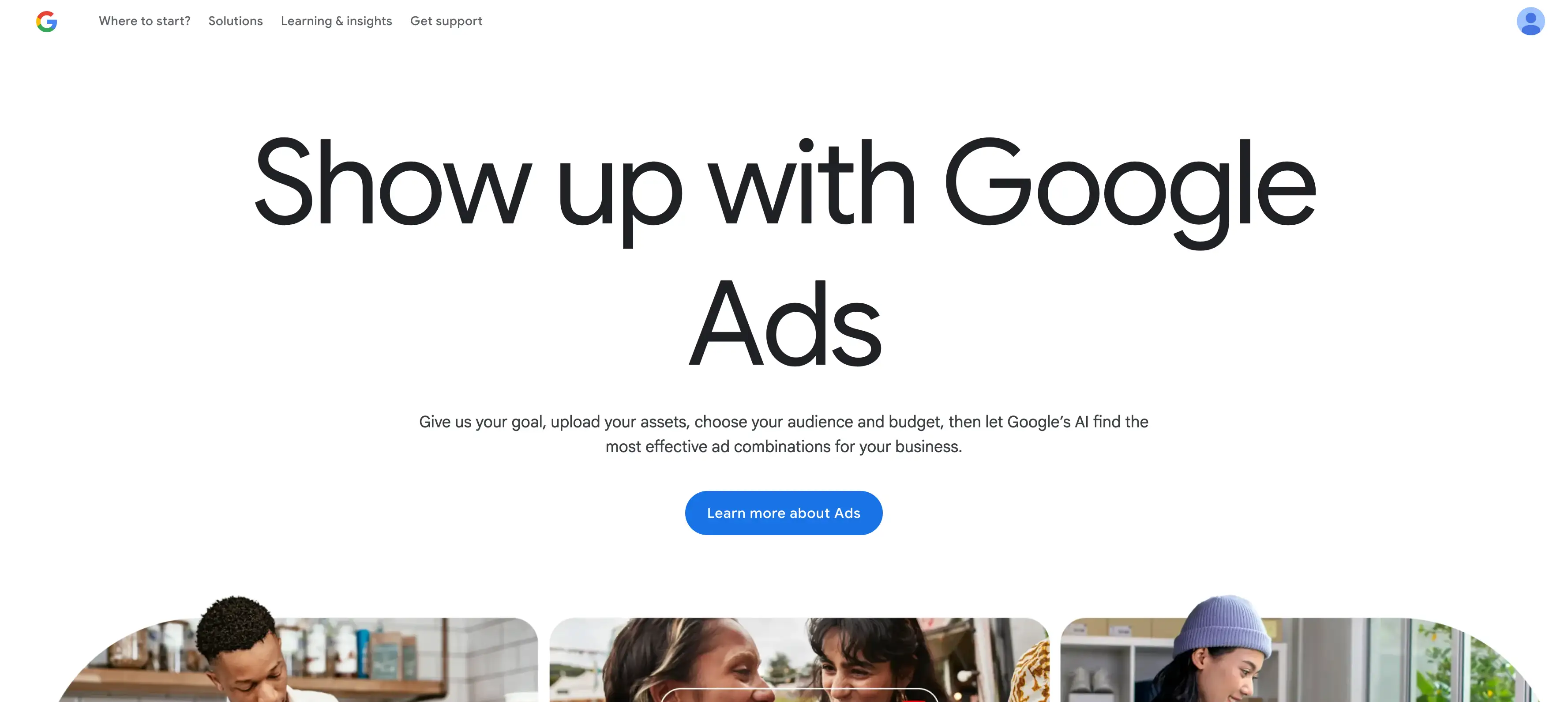 show up your website with google ads