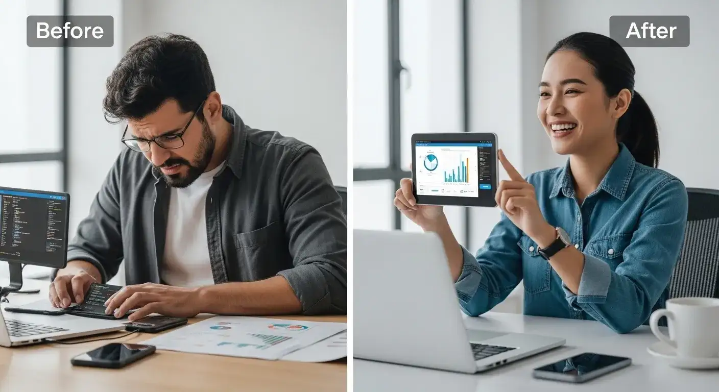 Transform your website building experience from frustrating to effortless Transform your website building experience from frustrating to effortless