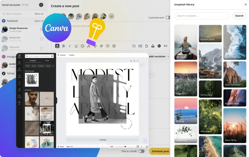 Canva's homepage Canva's homepage
