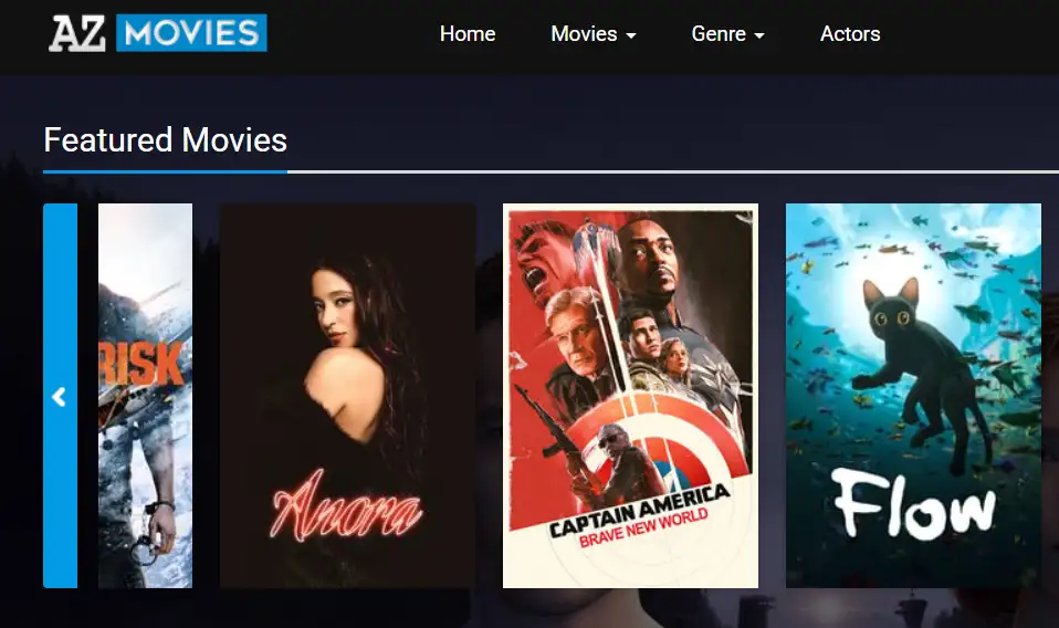 the webpage of AZ movies