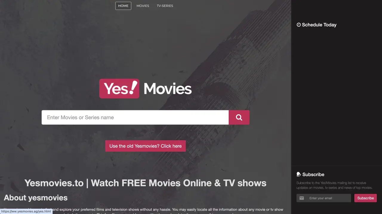 yesmovies homepage