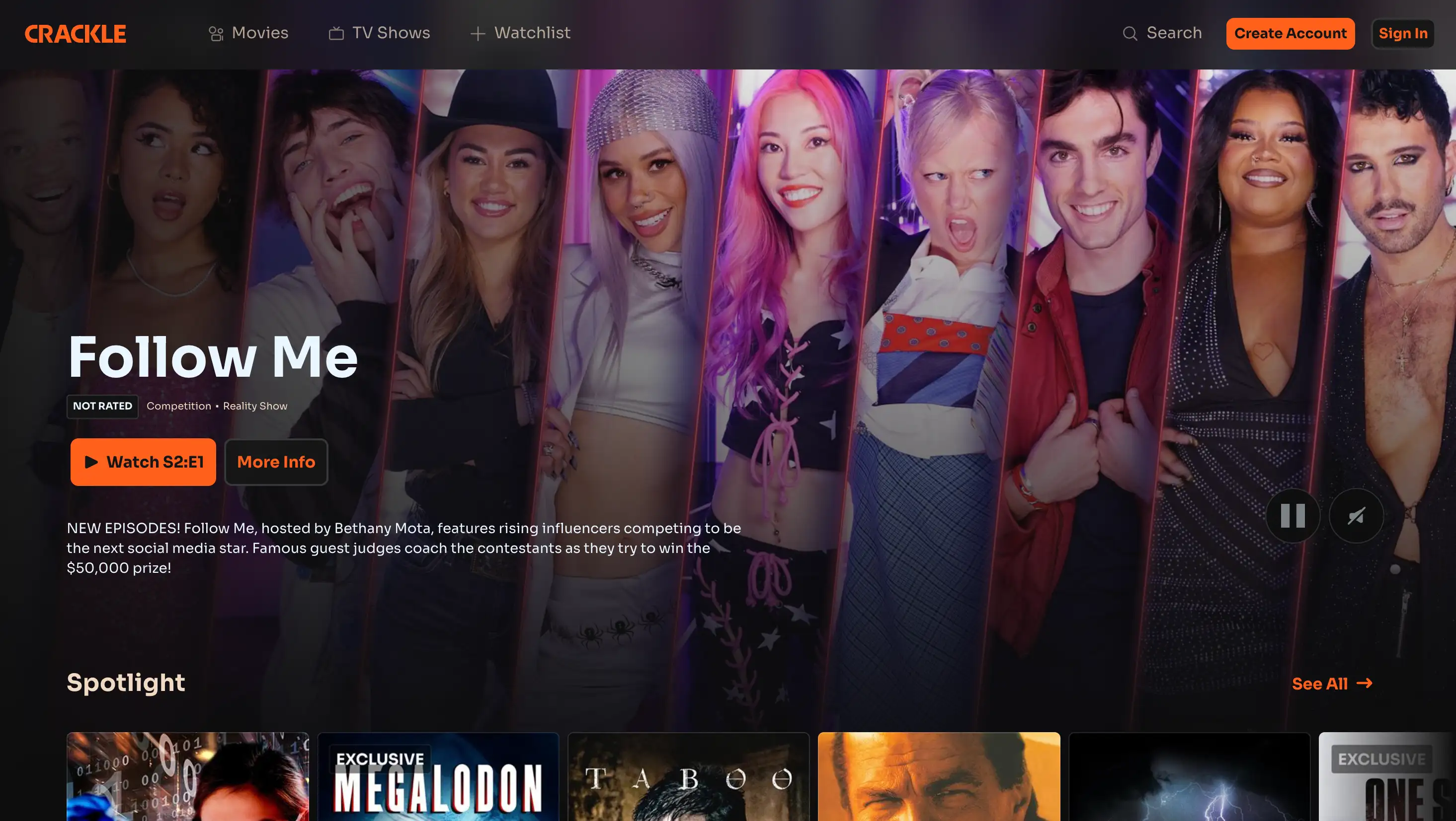 crackle homepage