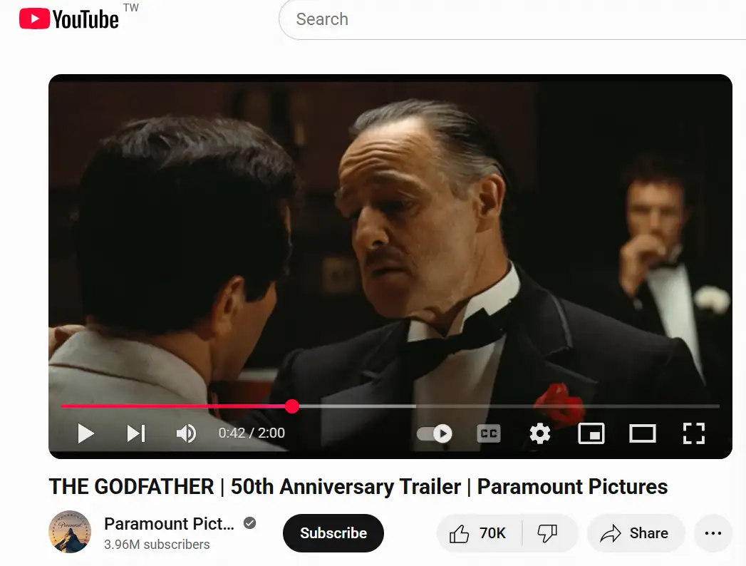 The GodFather for free on Youtube