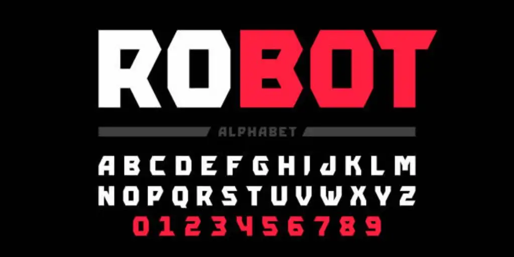 roboto alphabet and number font