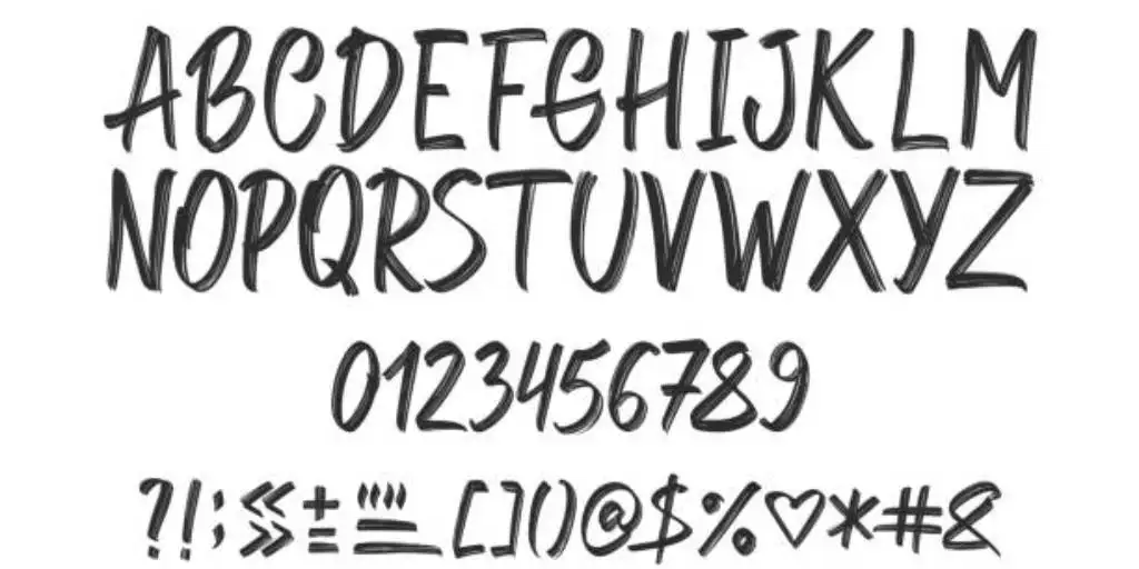 kg primary penmanship's alphanumeric and Special symbols font