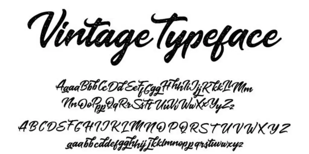 vintage typeface with uppercase and lowercase letters