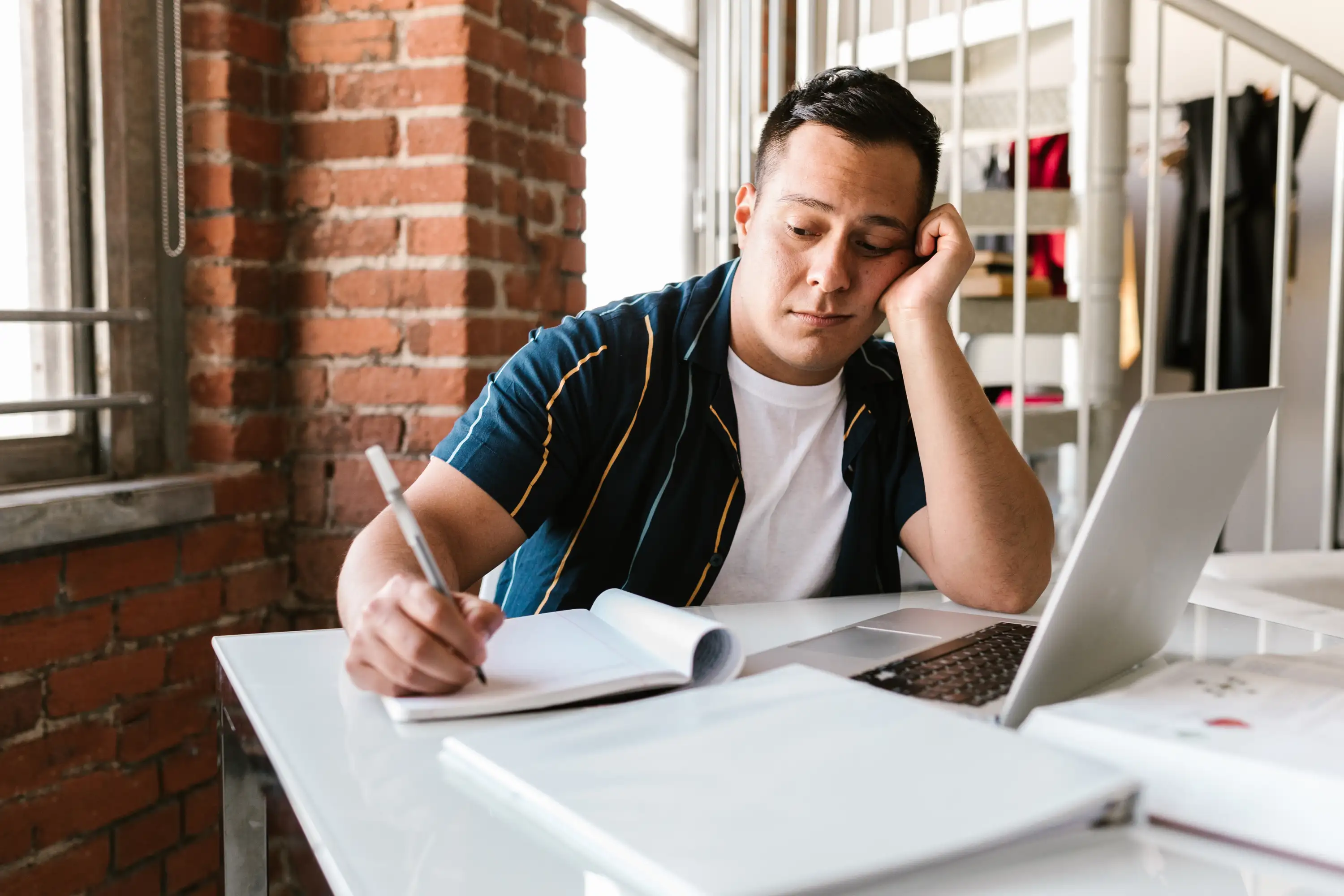 a man feeling bored