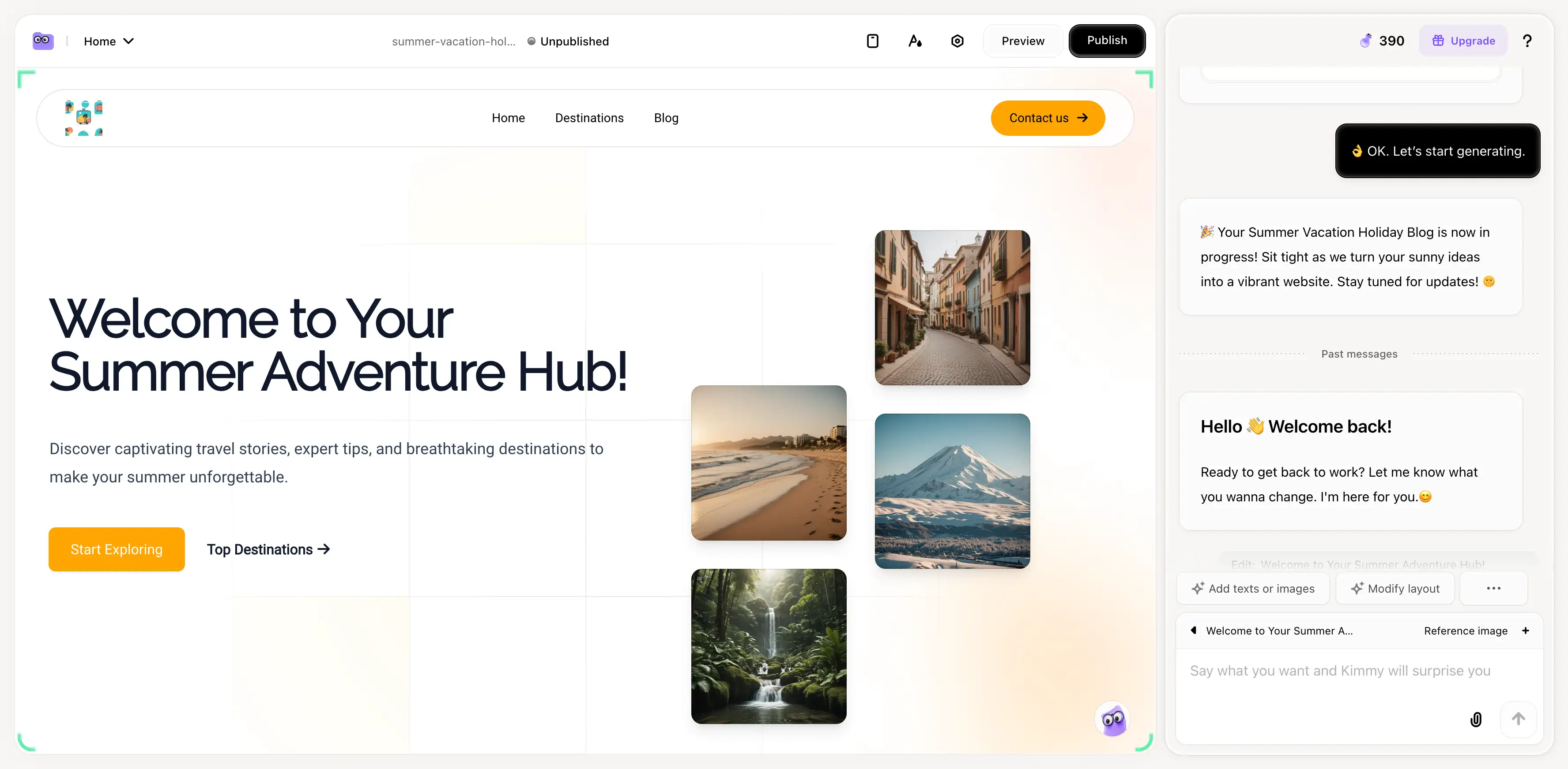 summer vacation holiday blog made by wegic