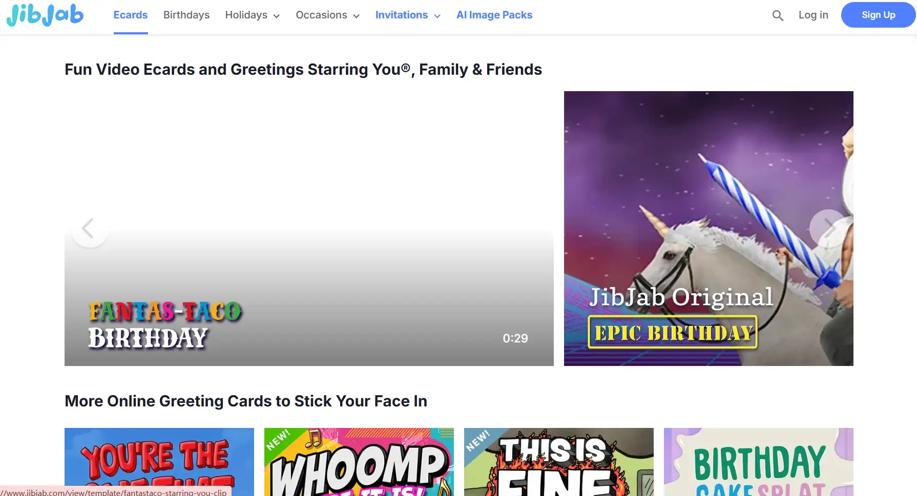JibJab's homepage JibJab's homepage