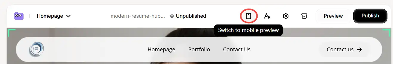 Preview of the generated website
