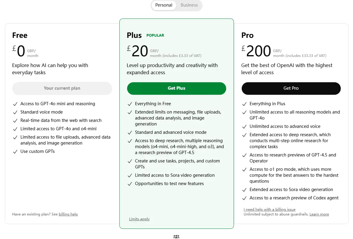 The pricing plan of ChatGPT AI