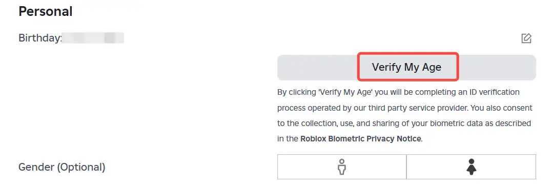 Verify My Age on Roblox Verify My Age on Roblox