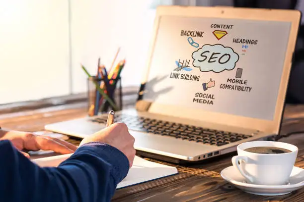 person creating seo content