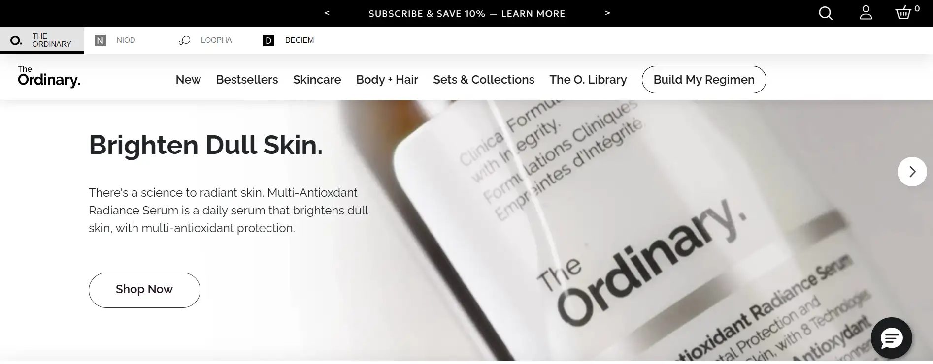 The Ordinary's homepage