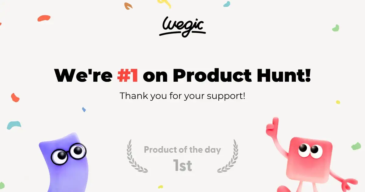 wegic poster for product hunt champion