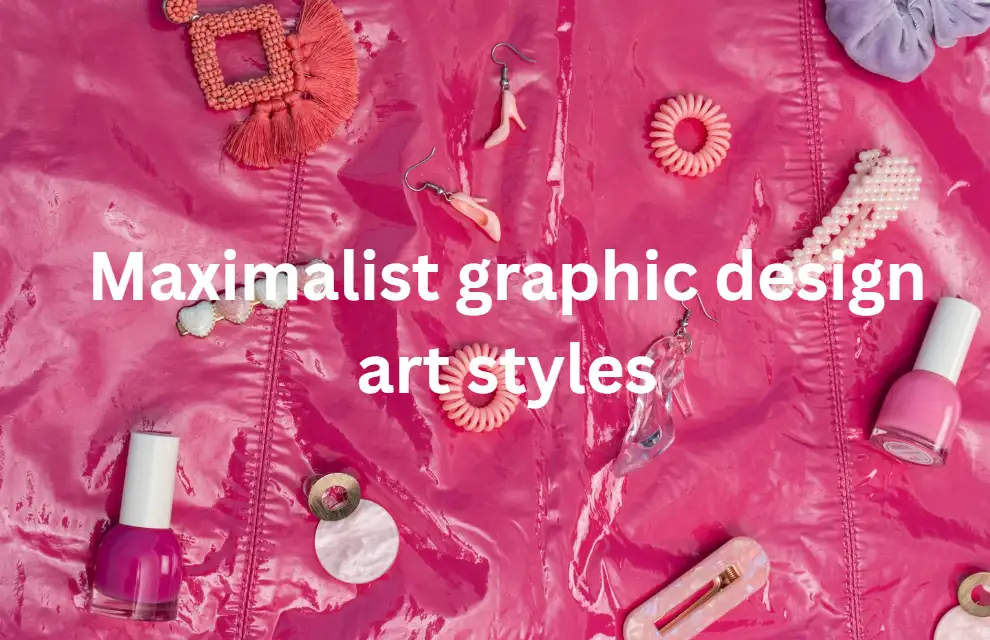 Maximalist graphic design against pink cosmetics background Maximalist graphic design against pink cosmetics background