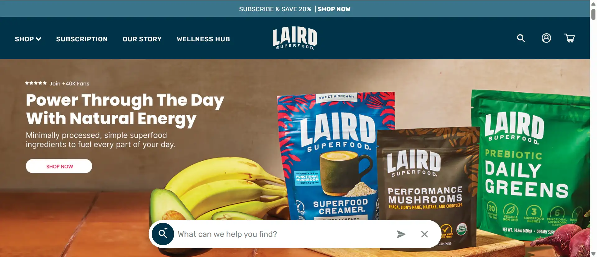 Laird Superfood's homepage Laird Superfood's homepage