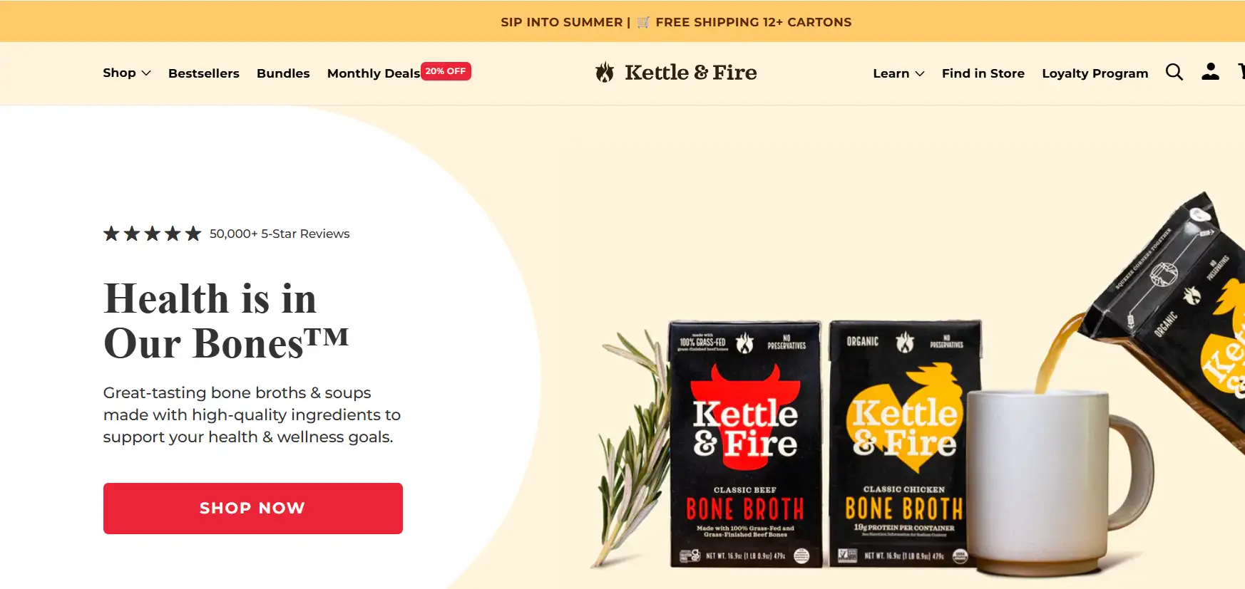 Kettle & Fire's homepage Kettle & Fire's homepage