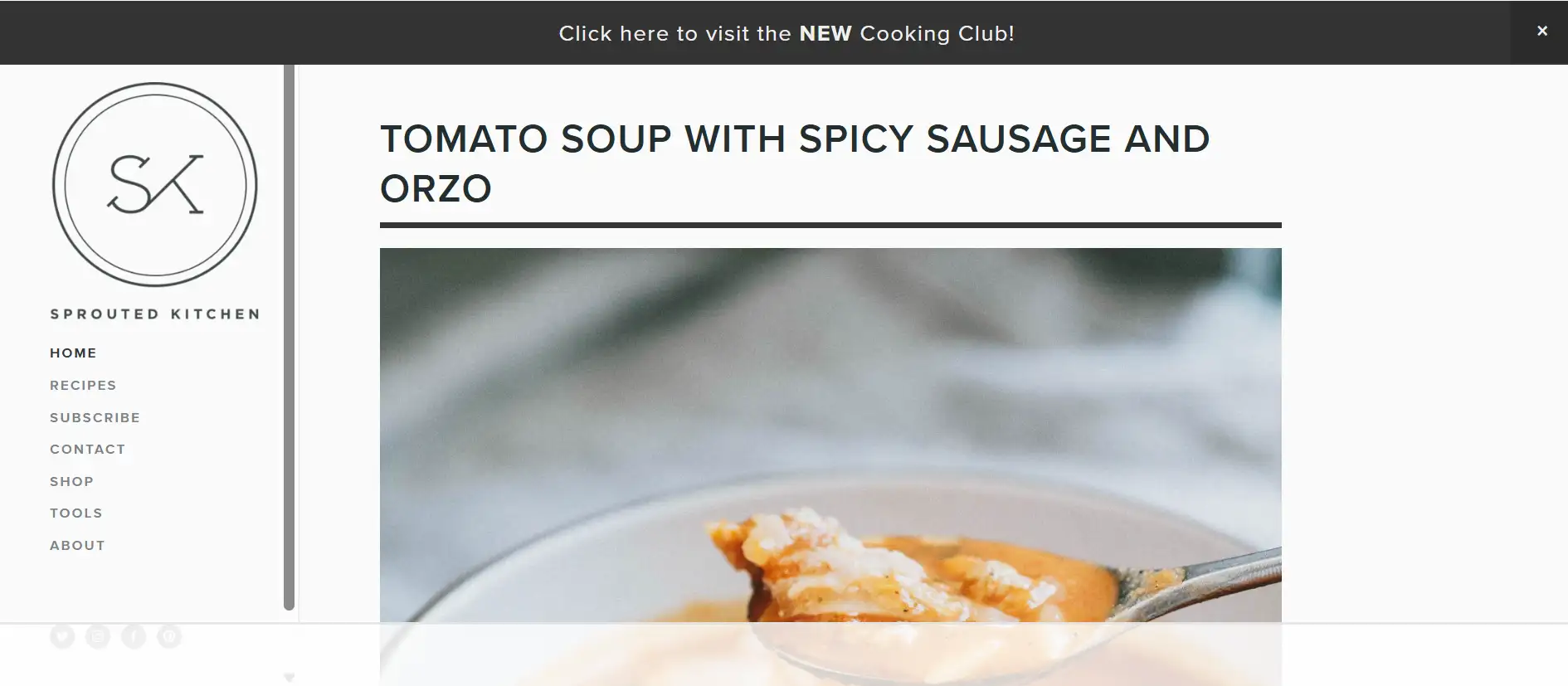 Sprouted Kitchen's homepage Sprouted Kitchen's homepage