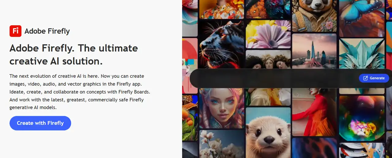 adobe firefly’s landing page