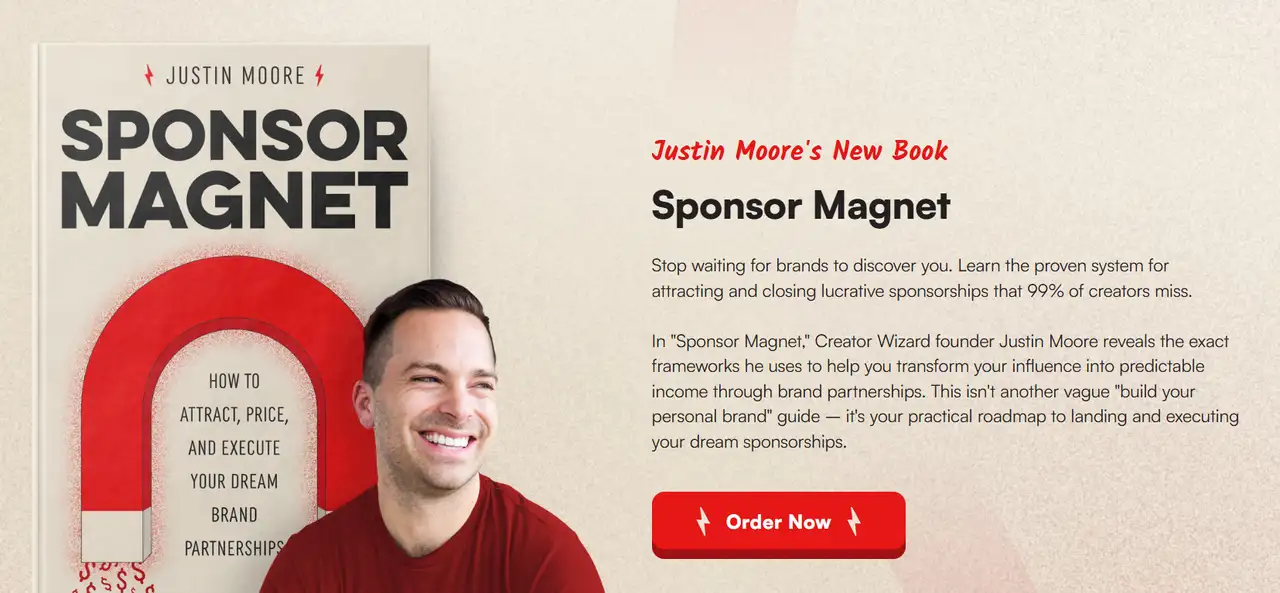 creator wizard’s landing page