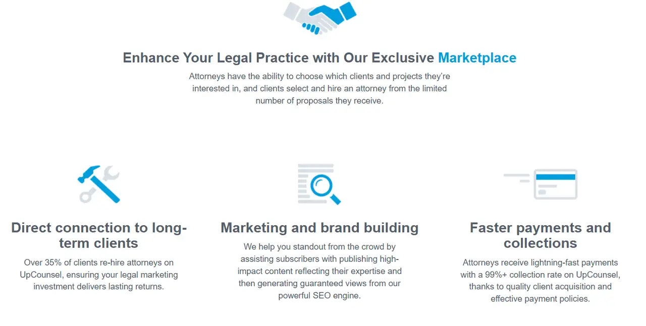 page demonstrates how a variety of clients rely on upcounsel