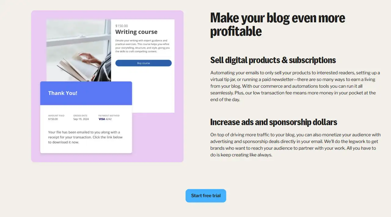 kit landing page