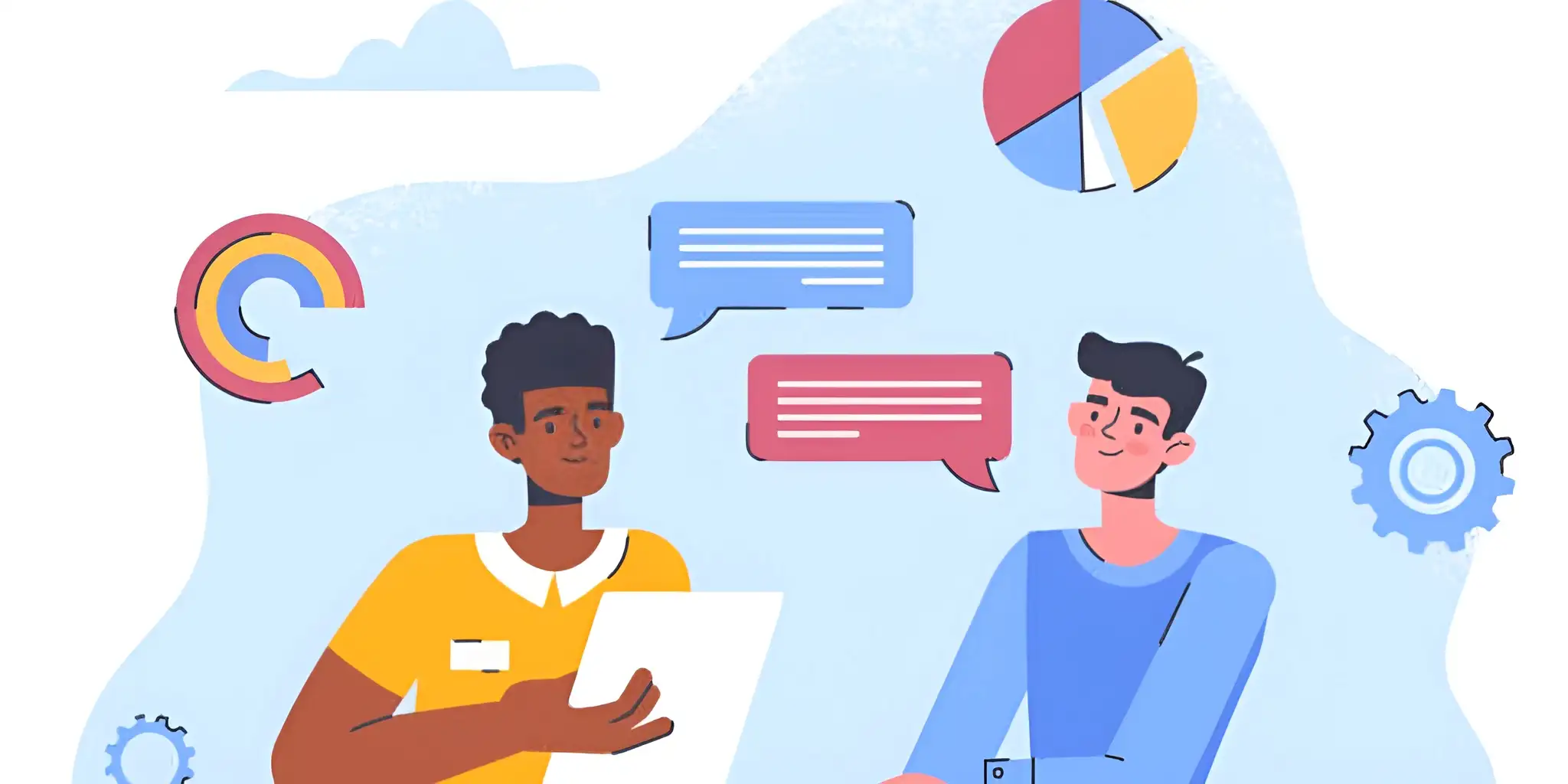students and teachers are communicating about learning