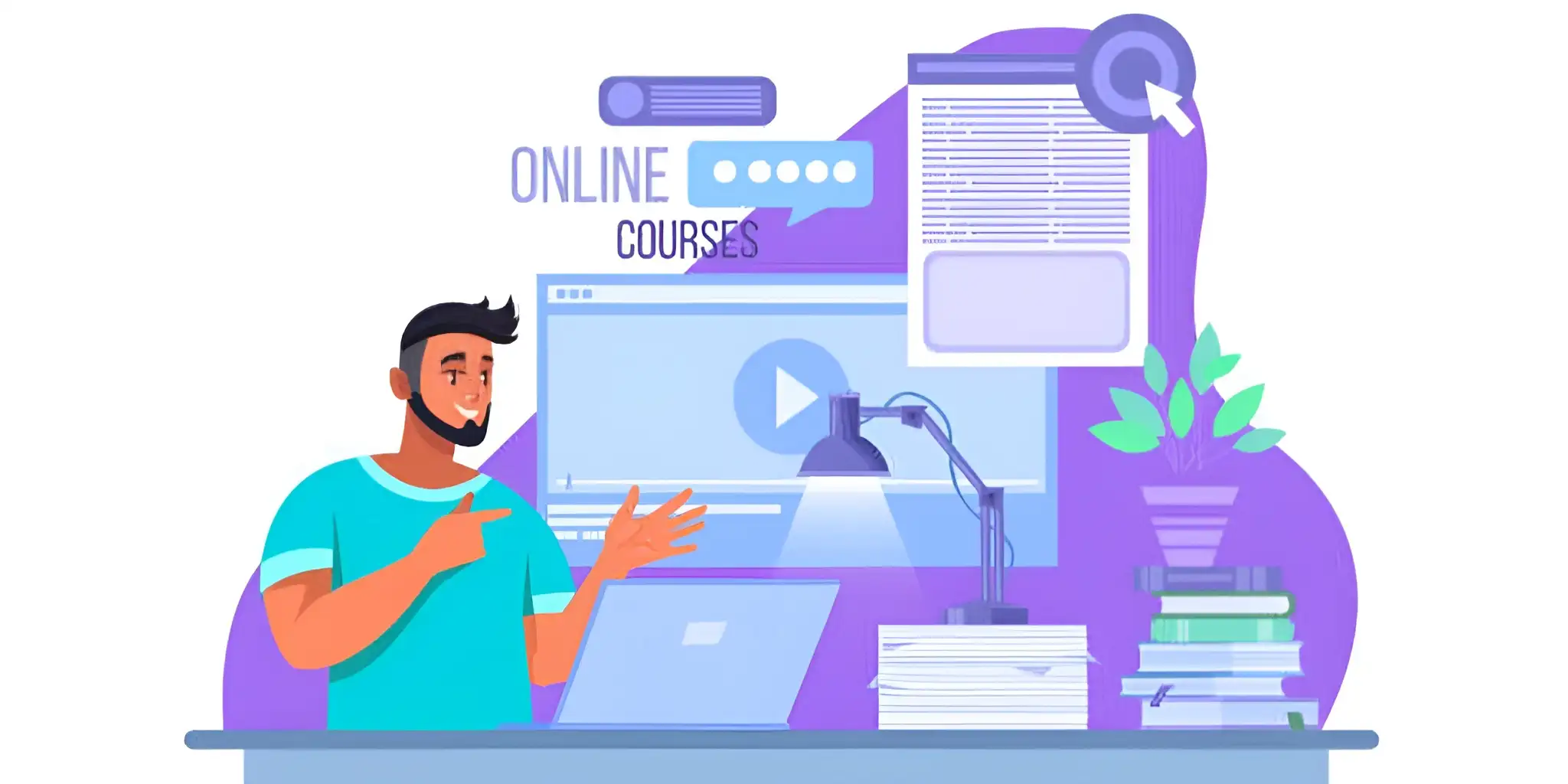 a teacher teaches through the platform