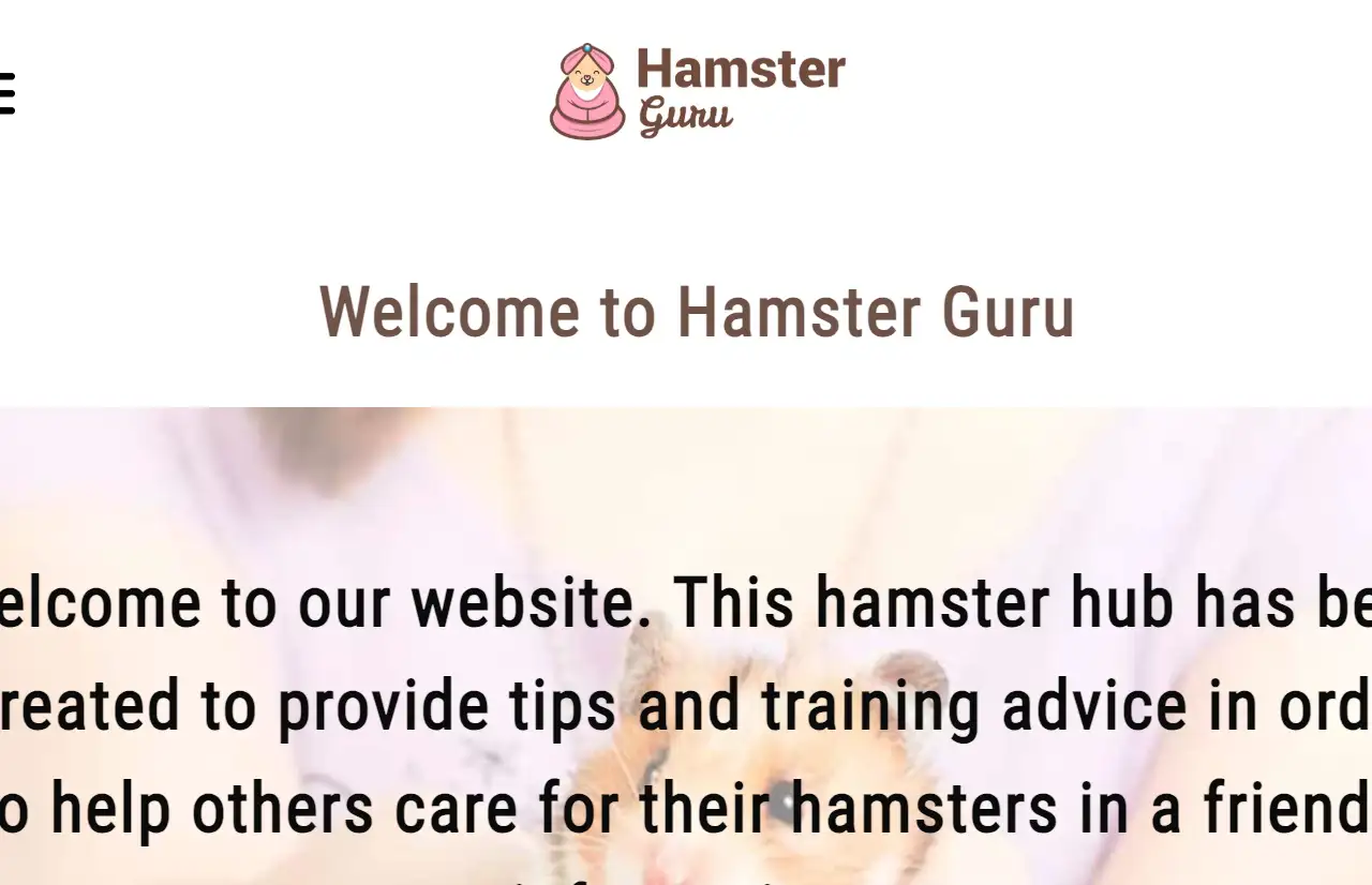 Hamster Guru website homepage