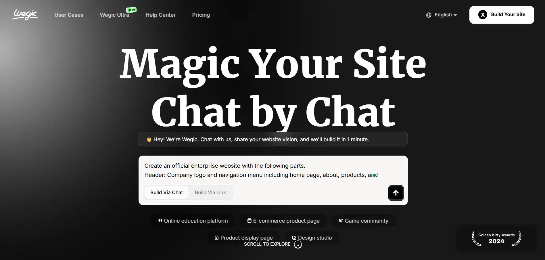 Chat with AI on Wegic