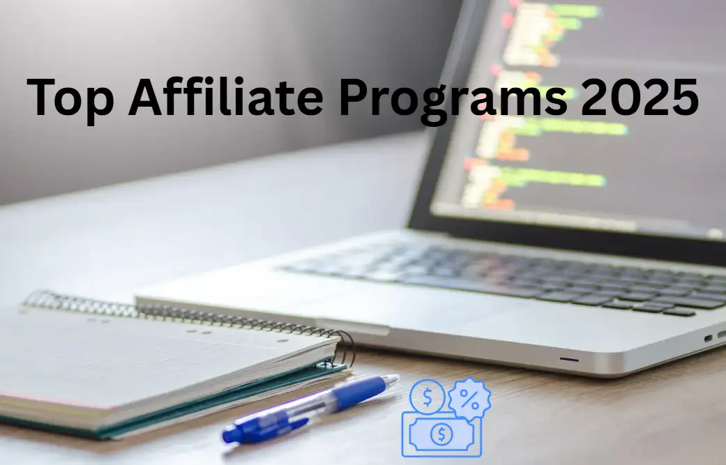 Affiliate programs use a laptop and a notebook