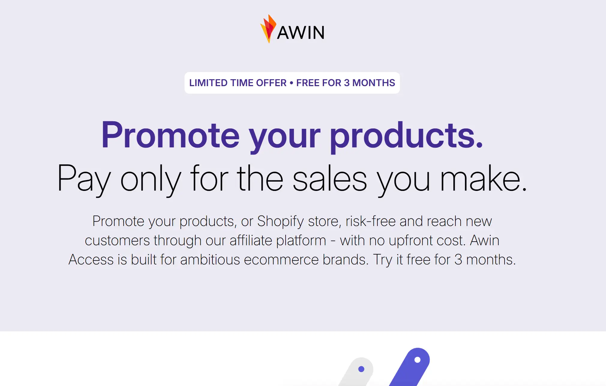 Homepage of Awin Access