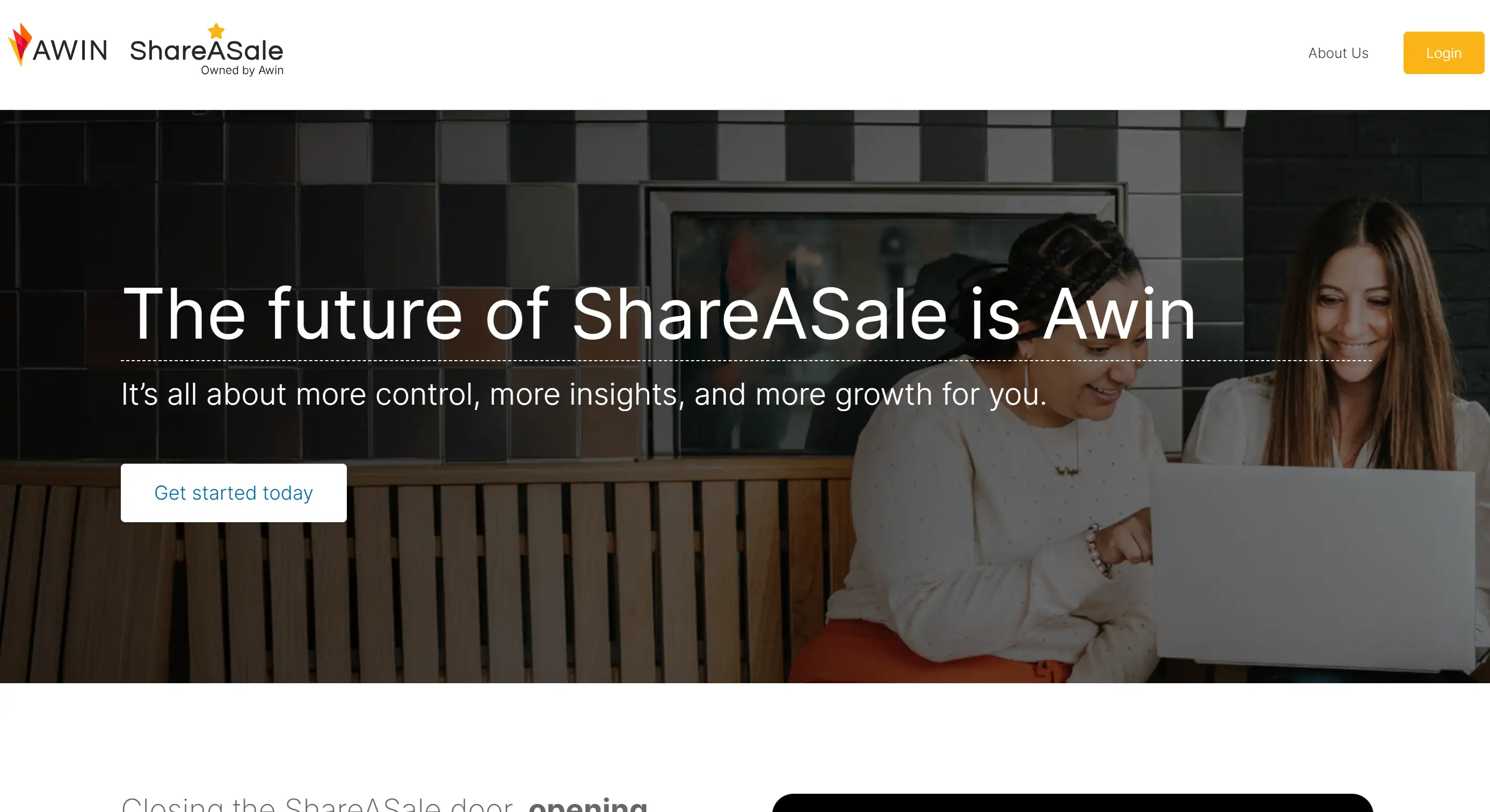 Homepage of ShareASale