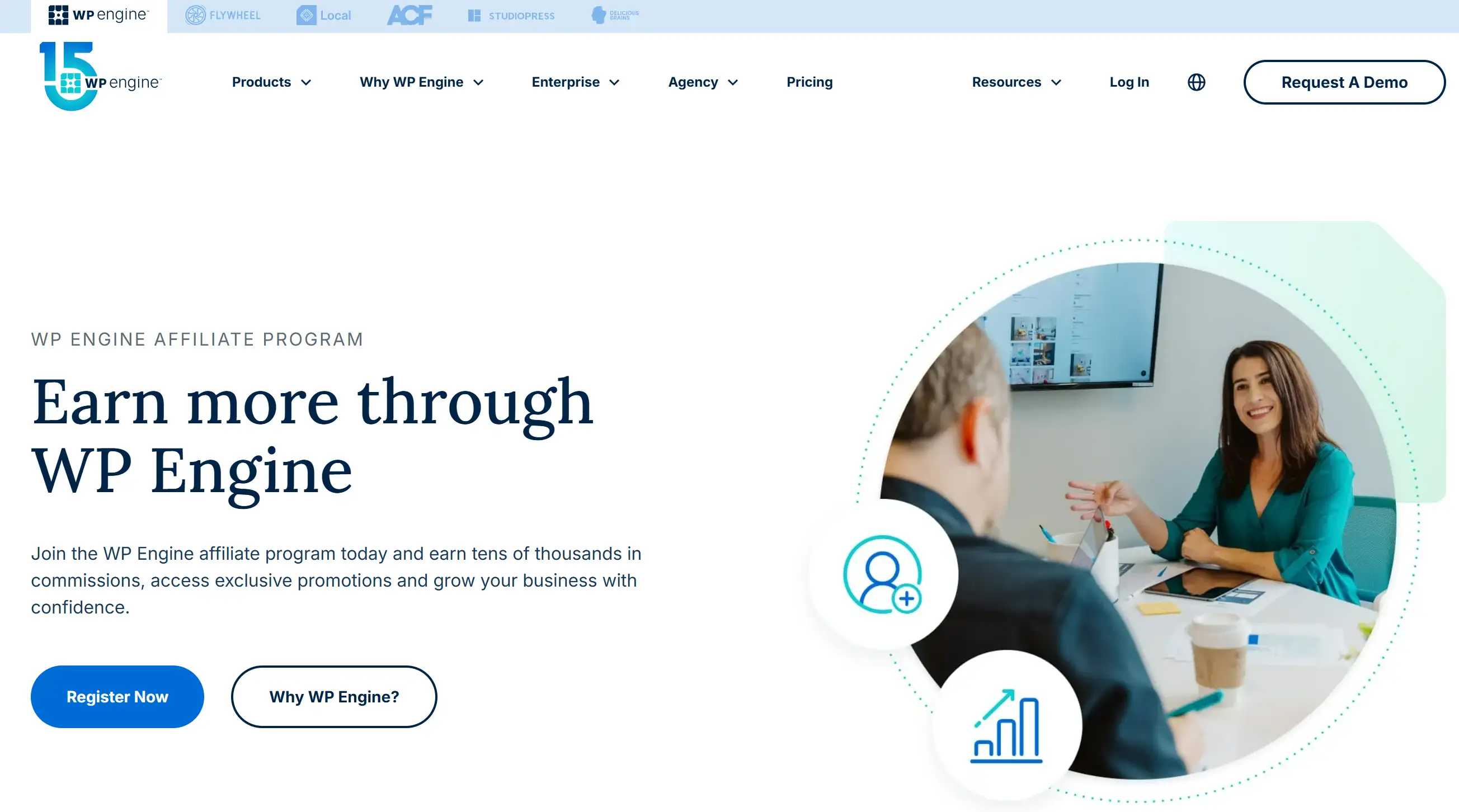 Homepage of WP Engine affiliate program