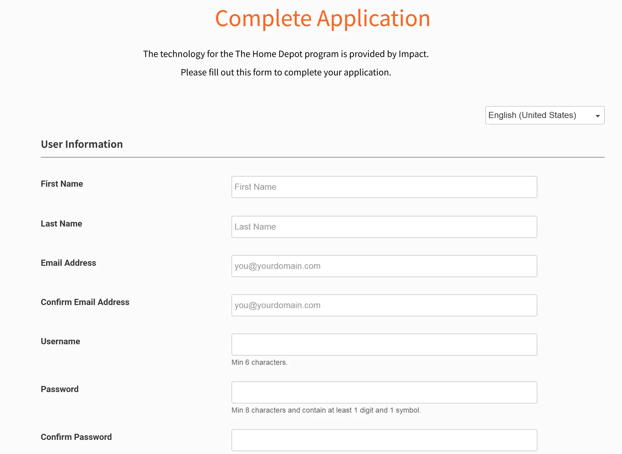 The Home Depot program on the impact radius form