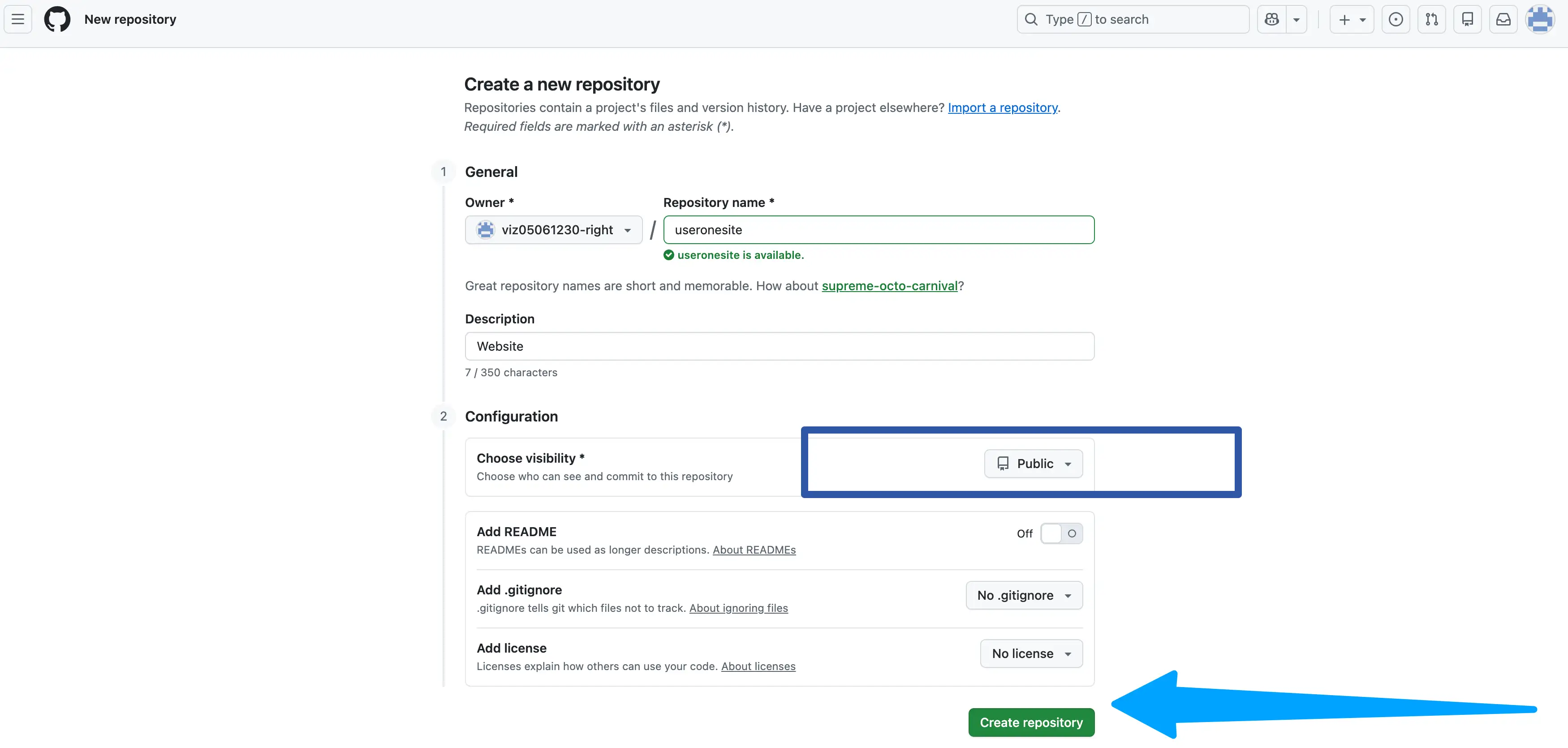 final step to create repository final step to create repository