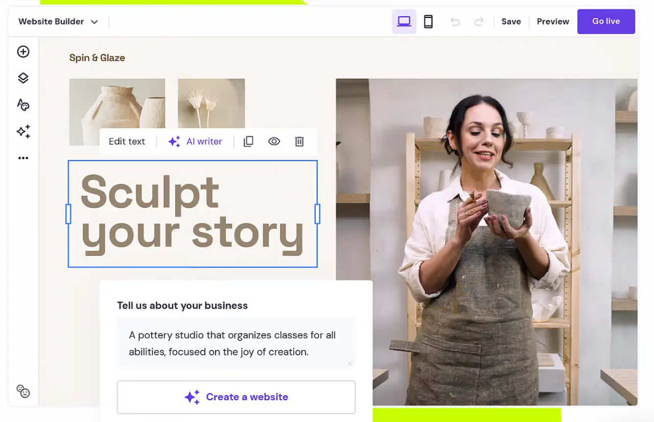 build a website on hostinger