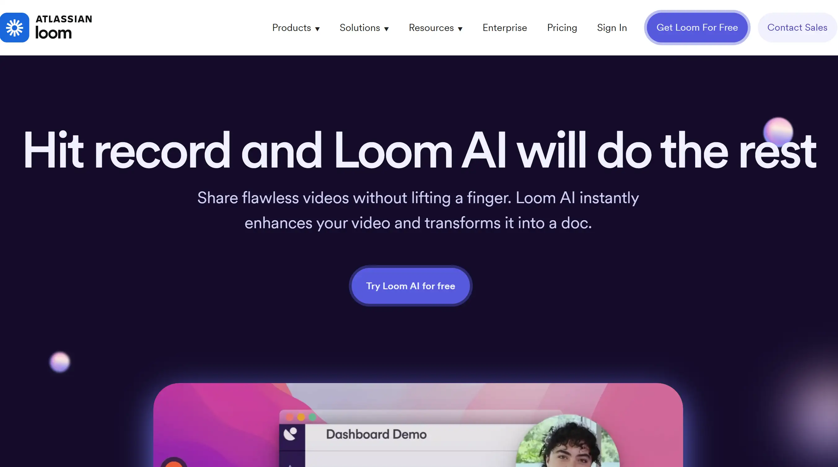 Homepage of Loom AI Homepage of Loom AI