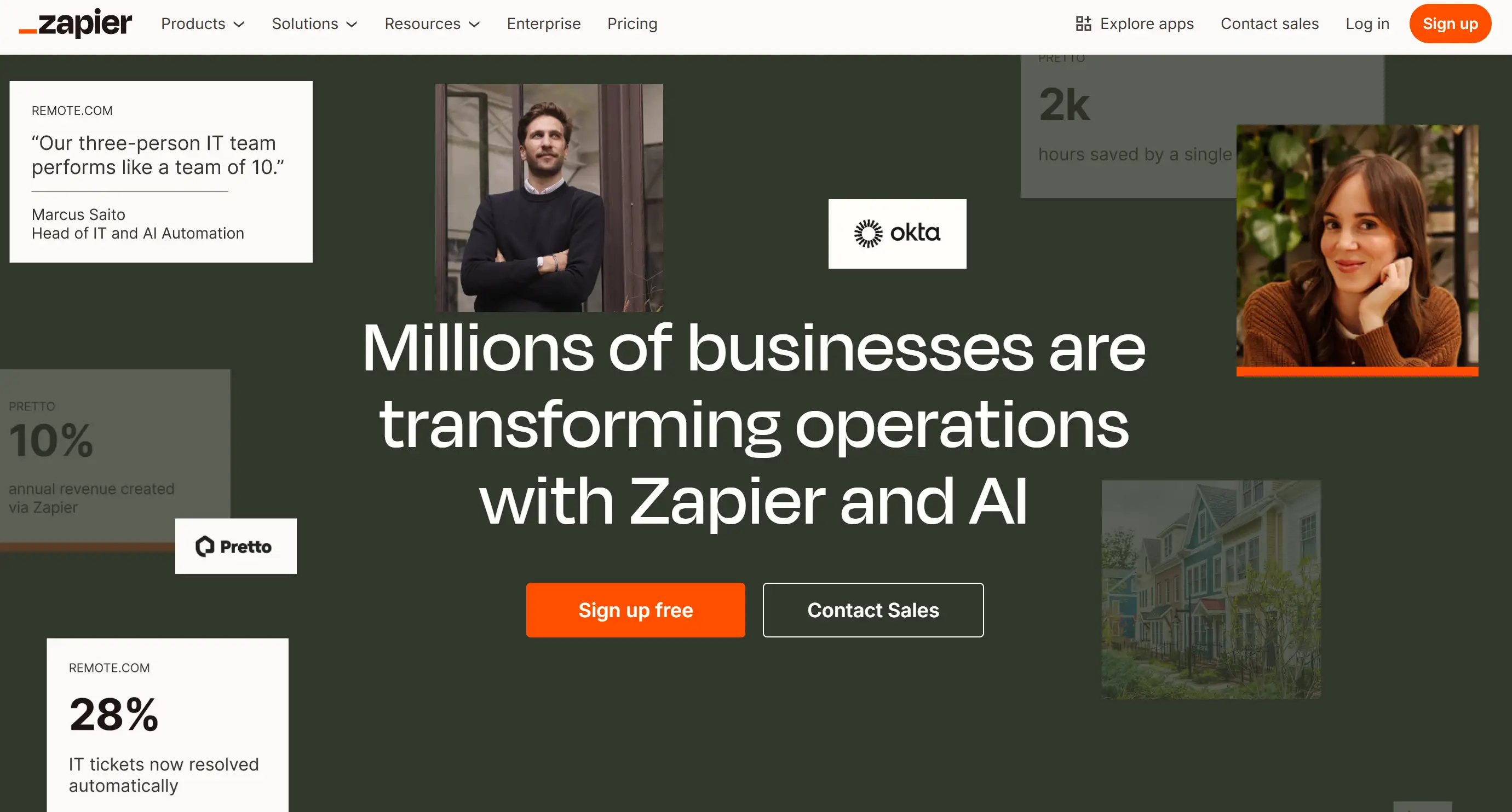 Homepage of Zapier AI Homepage of Zapier AI