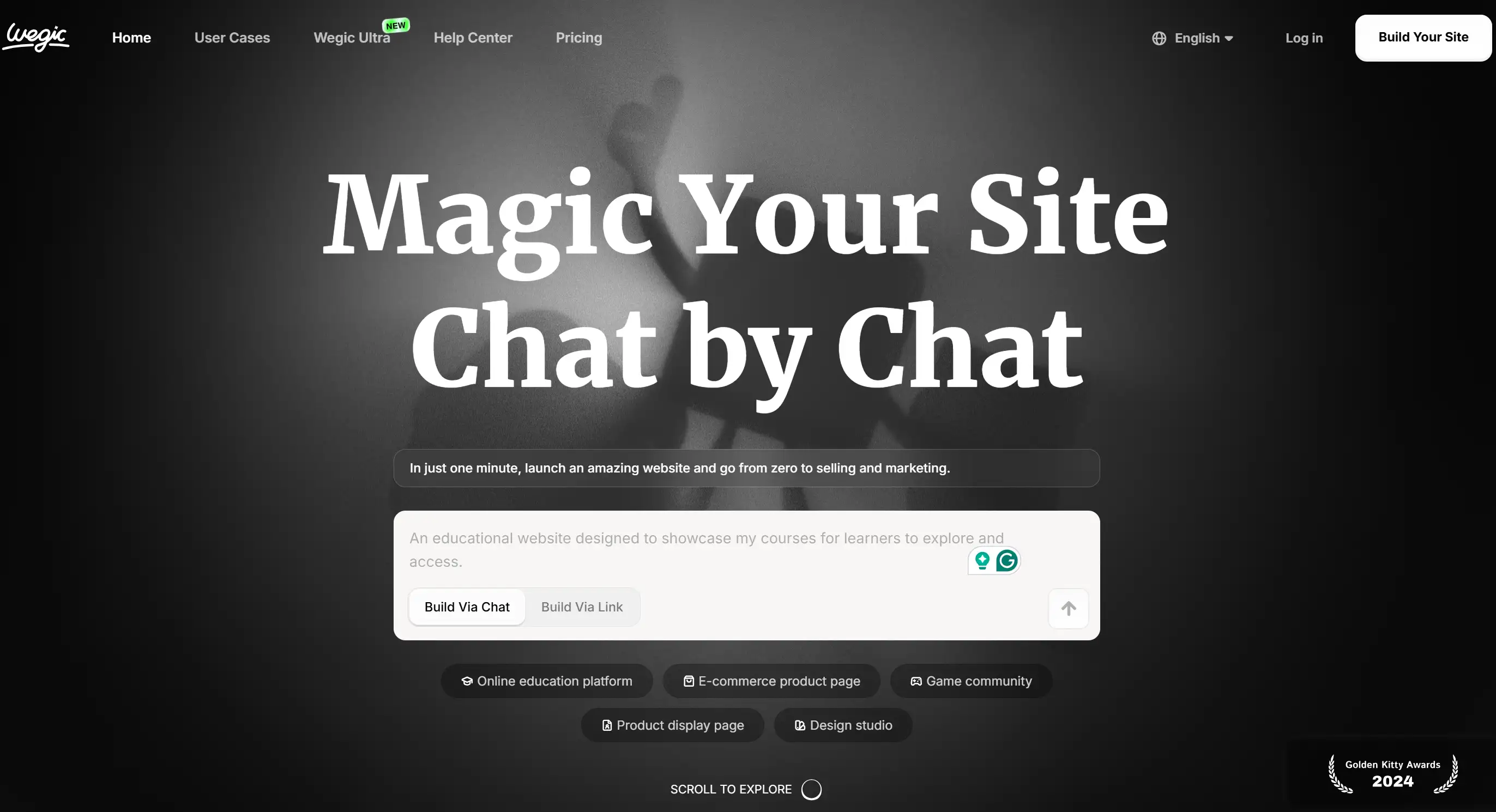 Magic your site chat by chat with Wegic Magic your site chat by chat with Wegic