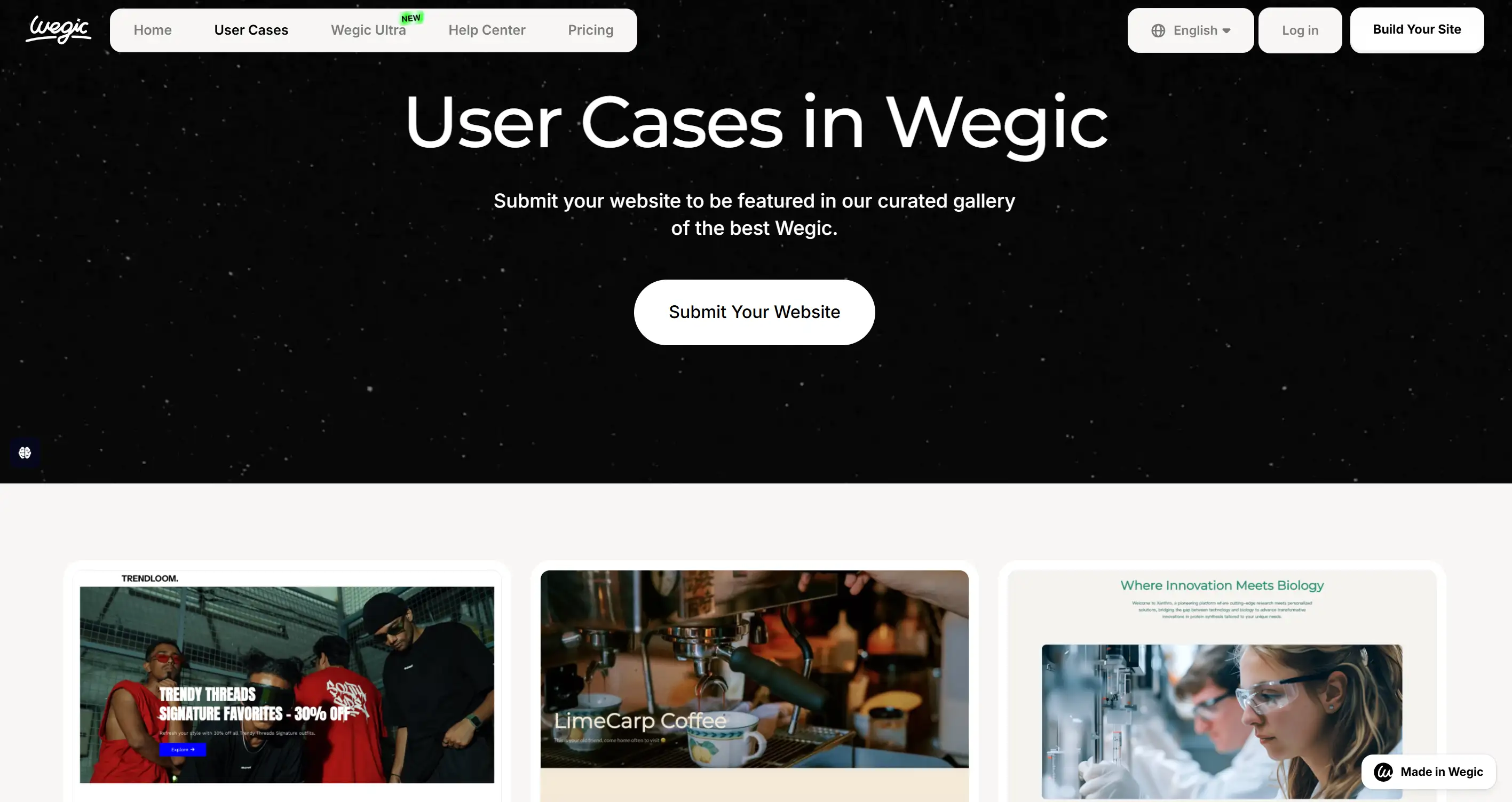 User cases of website creations in Wegic User cases of website creations in Wegic