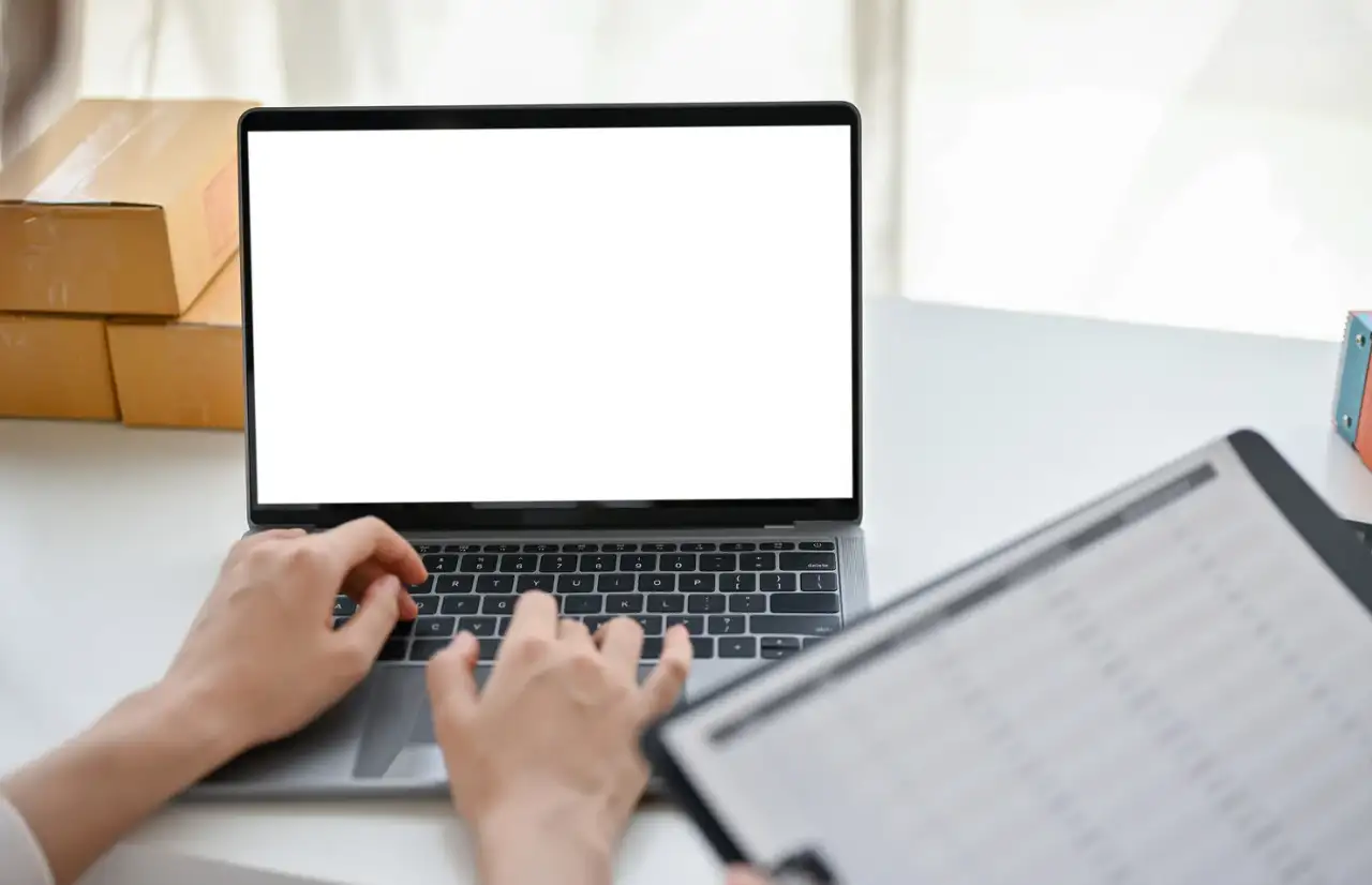 a man clicking on the keyboard