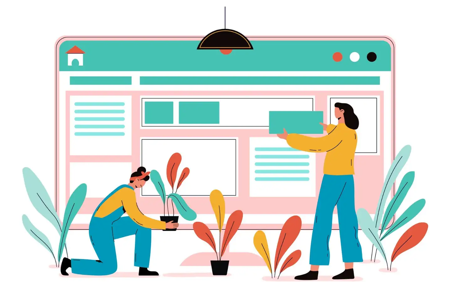 Two women are doing website design Two women are doing website design