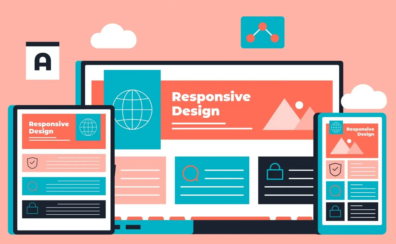 Responsive website design shown on different devices Responsive website design shown on different devices