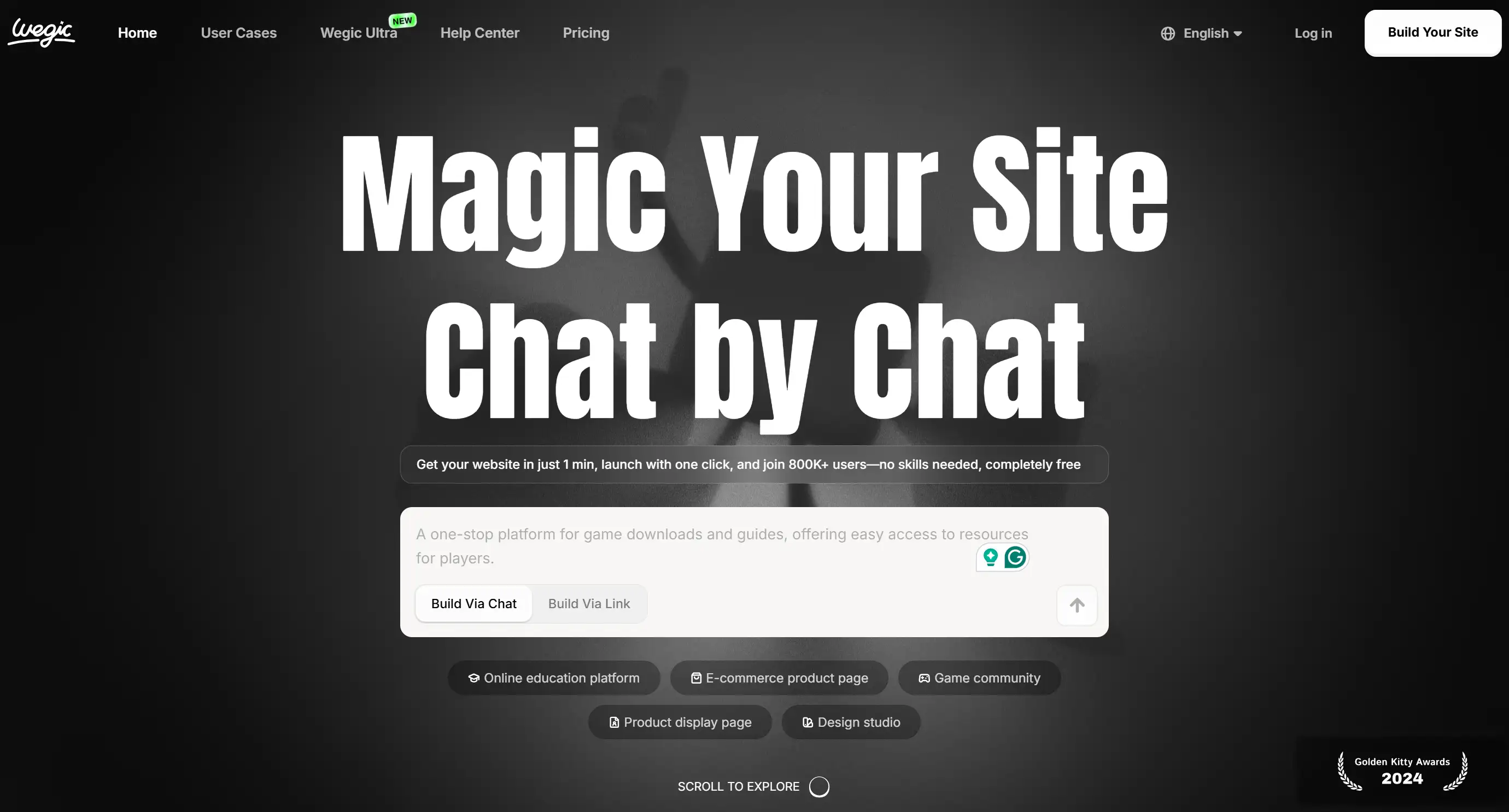 Homepage of AI website builder - Wegic Homepage of AI website builder - Wegic